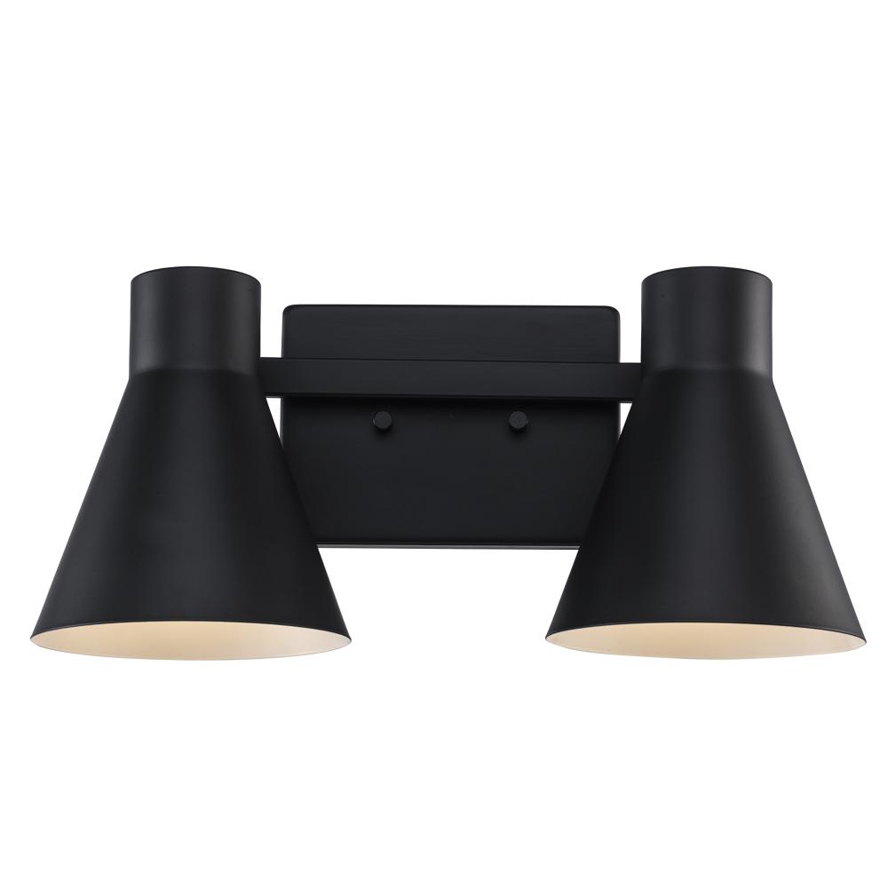 2LT VANITY-FLARED SHADE-BK