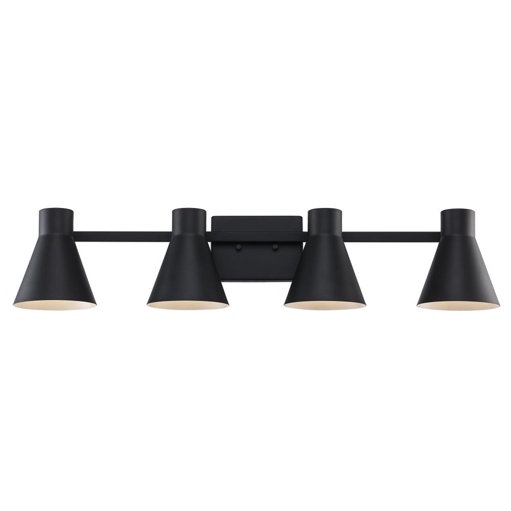 4LT VANITY-FLARED SHADE-BK