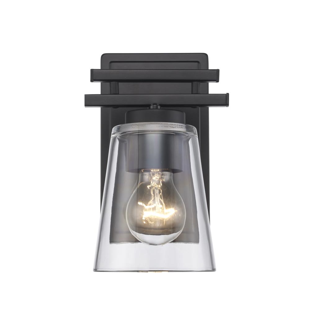 1LT SCONCE-CL TAPERED-BK