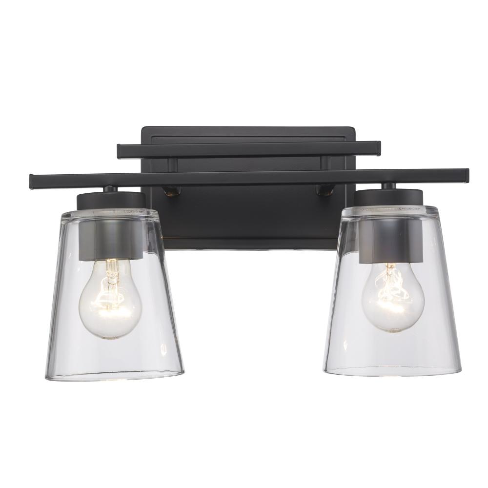 2LT VANITY-CL TAPERED-BK