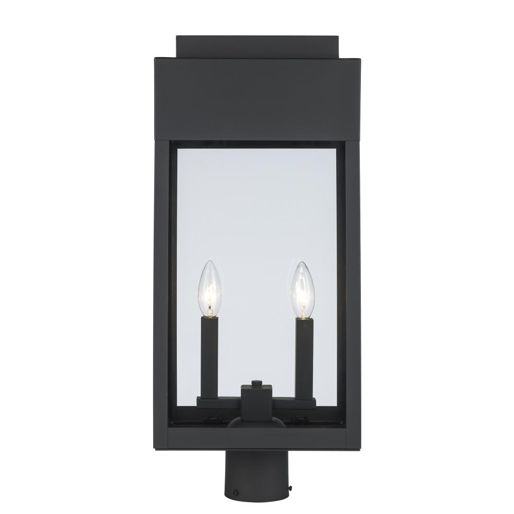 2LT POST TOP-FLAT TOP-MED-BK