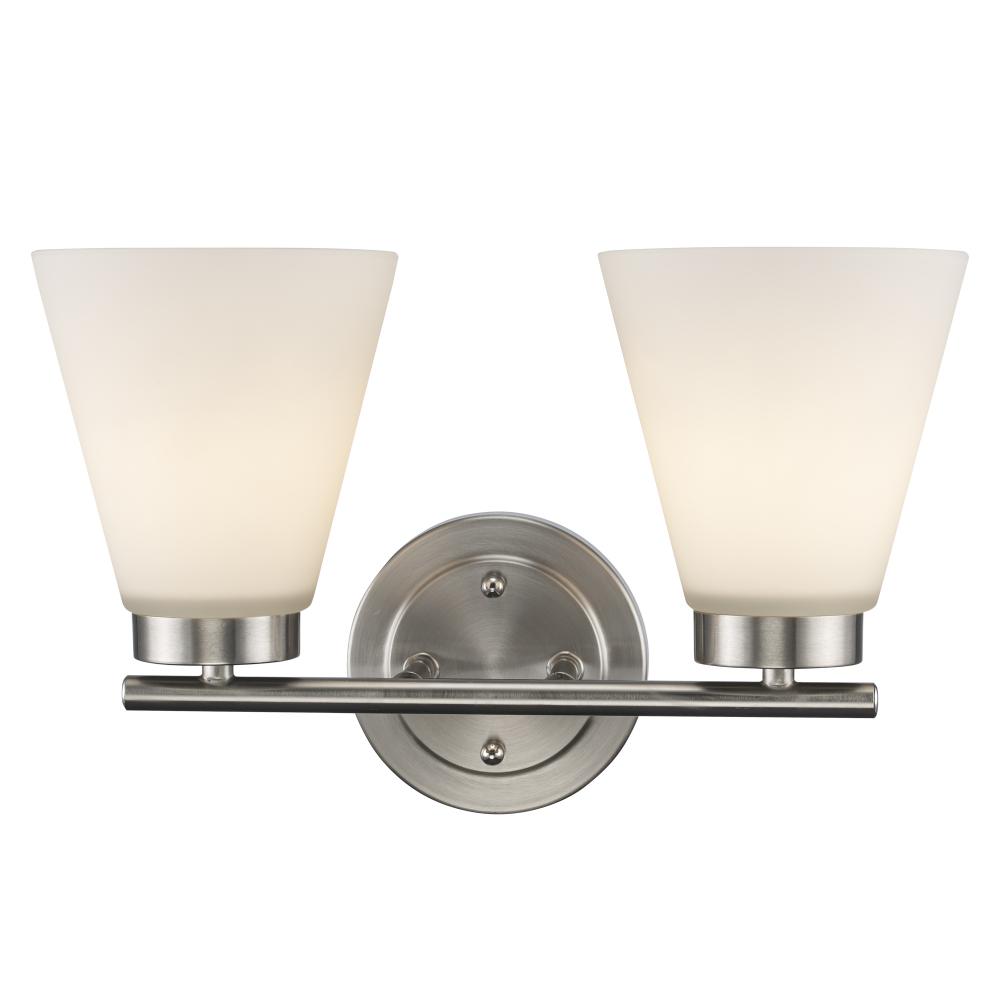 2LT VANITY-FLARED GLASS-BN