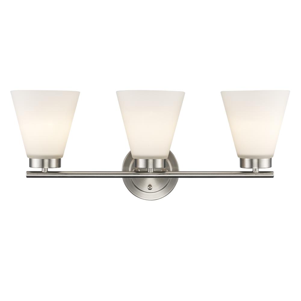 3LT VANITY-FLARED GLASS-BN
