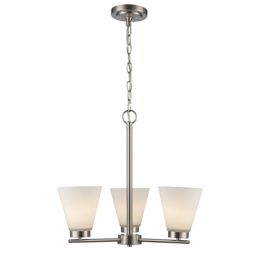 3LT CHANDELIER-FLARED GLASS-BN