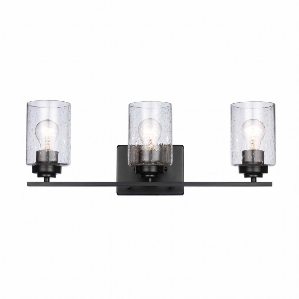3LT BATH BAR-DOUBLE DISK-BK-SE