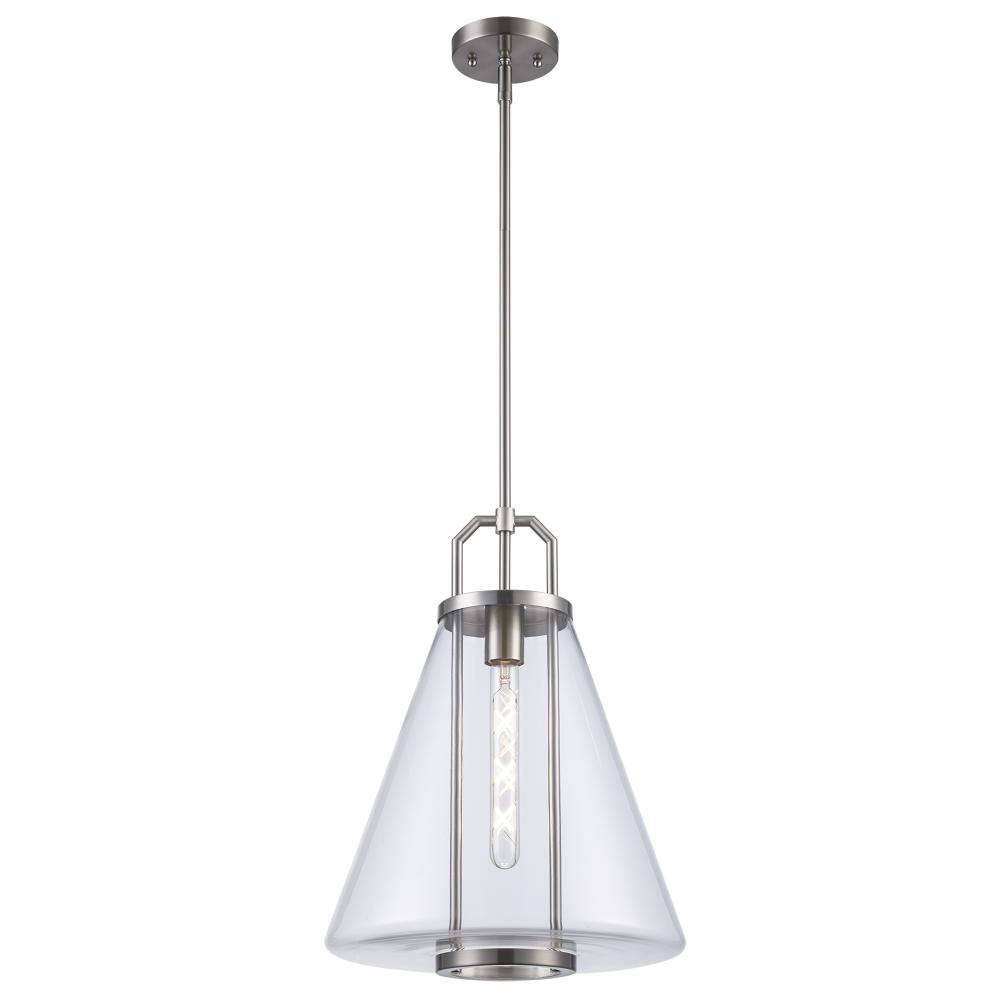 1LT PENDANT-CONE GLASS-L-BN