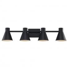 Trans Globe 22384 BK - 4LT VANITY-FLARED SHADE-BK