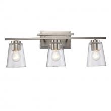Trans Globe 22493 BN - 3LT VANITY-CL TAPERED-BN