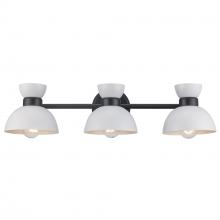 Trans Globe 71853 WH-BK - 3LT VANITY-DOUBLE METAL SHADE-