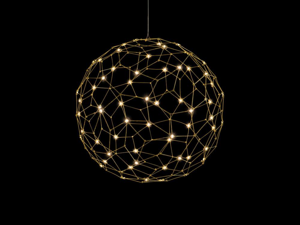 Spheris 24" LED Globe Pendant in Natural Brass