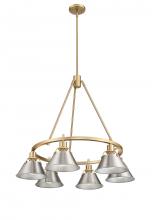 Golden 3306-6 BCB-PW - Orwell 6-Light Chandelier in Brushed Champagne Bronze with Pewter