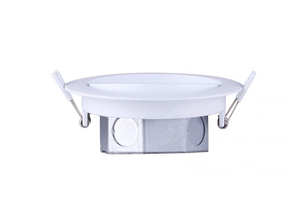 LED Recess Downlight, DL-4-9YC-WH-C -G-, 4 IN White Color Gimbal Trim, 9W Dimmable, 3000K
