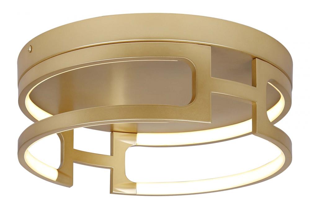 BETTONY 15 inch LED Flush Mount Ceiling Light, Gold finish for Hallway, Bedroom, and Living Areas